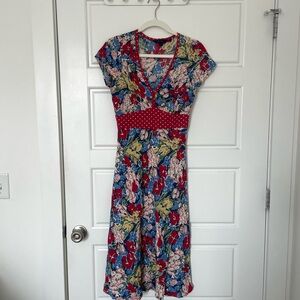 BODEN Floral V-Neck Dress